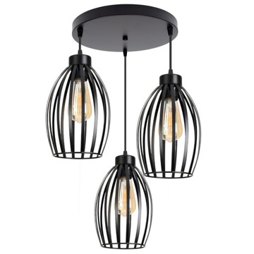 Lampa sufitowa loftowa z 3 abażurami Cosmo 2236
