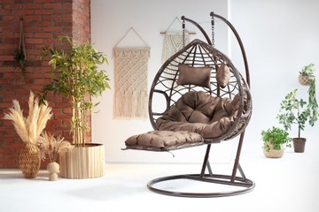 ПОДВЕСНОЙ КРЕСЛО-ГАМАК С ПОДНОГКОЙ, БЕЛЫЙ, ДЛЯ 2 ЧЕЛОВЕК