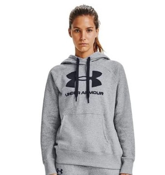 DAMSKA BLUZA Z KAPTUREM UNDER ARMOUR r. M RIVAL FLEEC GREY HOODIE