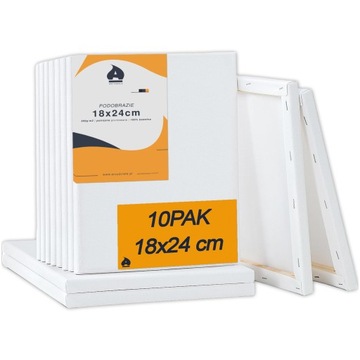 10x Podobrazie Malarskie 18x24 Płótno Do Malowania Bawełniane Gruntowane
