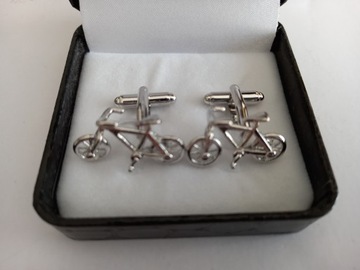 Запонки EXC Retro Bicycle для рубашки, посеребрение, родиевое покрытие + футляр