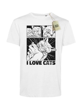 LOVE CATS koszulka męska white XL