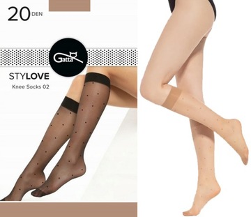 GATTA PODKOLANÓWKI STYLOVE WZ.02 DAINO W GROSZKI