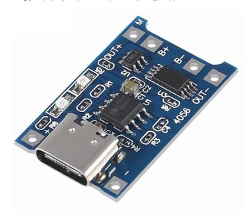 MODUŁ ŁADOWARKA AKUMULATORÓW Li-Ion 18650 TP4056 PROTECTED USB-C E084