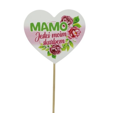 Topper serce napis prezent na Dzień Matki 29 cm