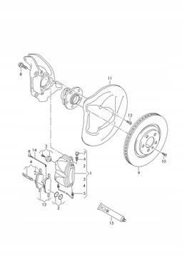 8W0615106CC TŘMENY BRZDOVÉ PŘEDNÍ A4 B9 338MM