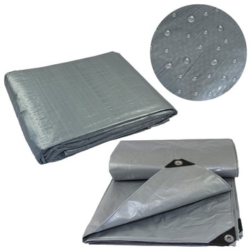 Tarpaulin 5x5 Silver Strong 110g/M2 Усиленный УФ -водонепроницаемый автомобильный бассейн