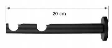 KARNISZ PODWÓJNY 140 CM 19+19 MM CZARNY MAT BIAŁY MAT WYBÓR ZAKOŃCZEŃ RENA