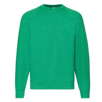 Męska GRUBA Bluza Raglan - CLASSIC - FRUIT OF THE LOOM kelly green XL