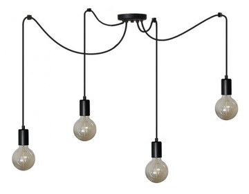 LAMPA WISZĄCA SUFITOWA ŻYRANDOL PLAFON LED LOFT PAJĄK 4 X E27