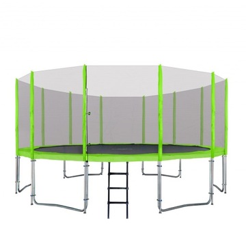 DUŻA TRAMPOLINA OGRODOWA Z SIATKĄ I DRABINKĄ 16FT