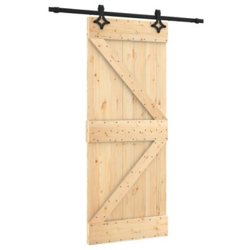 DRZWI PRZESUWNE Z OSPRZĘTEM 85X210CM DREWNO SOSNOWE