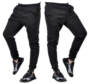 Y09 r 4XL MĘSKIE SPODNIE DRESOWE JOGGERY GŁADKIE