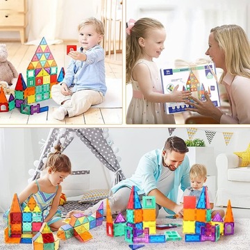 klocki magnetyczne panels 34 szt magnetic world 3d Zabawki konstrukcyjne