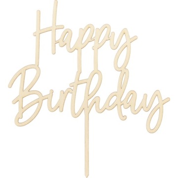 Топпер Дерев'яний Happy Birthday 16,5 см Вечірка