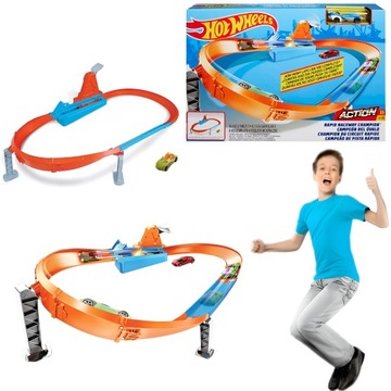 ZESTAW TOR HOT WHEELS SZYBKI WYŚCIG IDEALNY PREZENT DLA DZIECKA + AUTO
