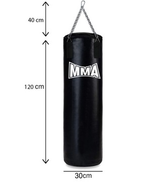 Полный боксерский мешок для ММА с наполнением и креплением 120х30