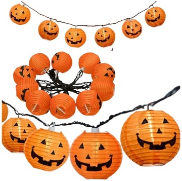 Girlanda Lampiony DYNIE LED Ozdoba HALLOWEEN Lampki Latarnie Dynia 2m