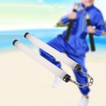 Нунчаки с подсветкой Светящиеся китайские нунчаки для тренировок 26см 2 лампочки