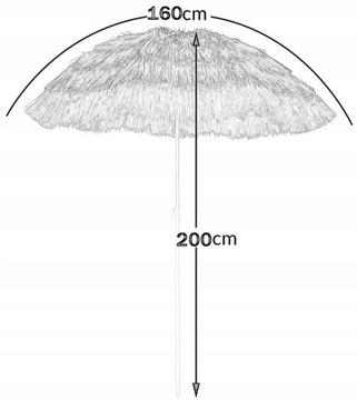 БОЛЬШОЙ ПЛЯЖНЫЙ САДОВЫЙ ЗОНТ ДЛЯ ГАВАЙСКОГО БАЛКОНА 160см