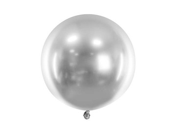 BALON OKRĄGŁY 60cm ŚREDNICY GLOSSY SREBRNY