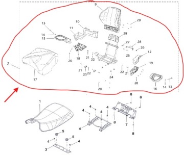 SIEDZENIE TYŁ TYLNE KANAPA SIEDZISKO PASAŻERA OPARCIE Linhai Landforce 650L
