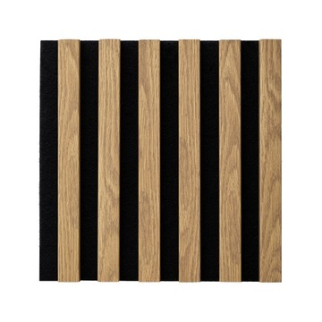 Woodline Panele Lamelowane Filc Czarny/Dąb Jasny