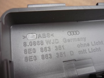 ПОДСВЕТКА ПЕПЕЛЬНИЦЫ ЗАДНЯЯ ТУННЕЛЬНАЯ КРЫШКА AUDI A4 B6 B7 SWING