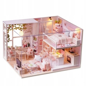 MINIATUROWY DOMEK DLA LALEK ZESTAW DO POKÓJ DIY