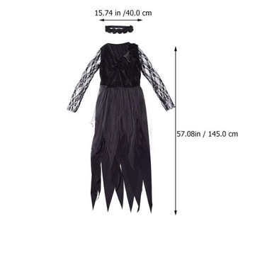 STRÓJ PANNY MŁODEJ DUCHA PRZEBRANIA IMPREZA HALLOWEEN WAMPIR