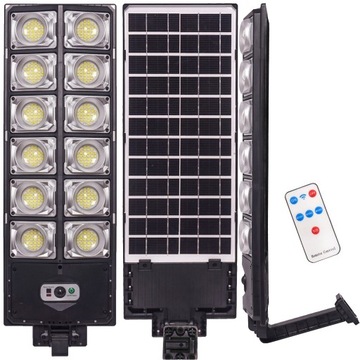 LAMPA SOLARNA ULICZNA LATARNIA LED 1200W + PILOT