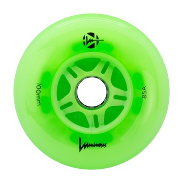 KOŁA ŚWIECĄCE DO ROLEK LUMINOUS GREEN APPLE GLOW 100MM FLUORESCENCYJNE