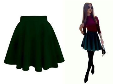 Темно-синяя расклешенная ЮБКА с КОЛЕСАМИ и МОЛНИЕЙ разных ЦВЕТОВ XS (34)