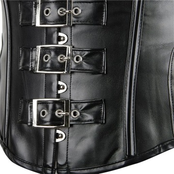 Faux Leather Straps Corset Bustier Vest Women Slim