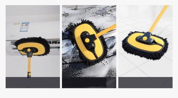 ТЕЛЕСКОПИЧЕСКАЯ ЩЕТКА ДЛЯ МЫТЬЯ АВТОМОБИЛЕЙ И ПАНЕЛЕЙ АВТОМОБИЛЕЙ 90° + 3 НАКЛАДКИ ДЛЯ ШВАБРЫ