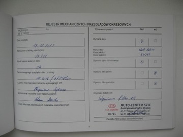 KIA książka serwisowa PL 2010/2011 rok oryginalna