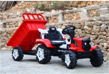 ТРАКТОР С АККУМУЛЯТОРНЫМ ПРИЦЕПОМ 2x ДИСТАНЦИОННОЕ УПРАВЛЕНИЕ ДВИГАТЕЛЕМ МЕЛОДИИ СВЕТ ПРИЦЕП