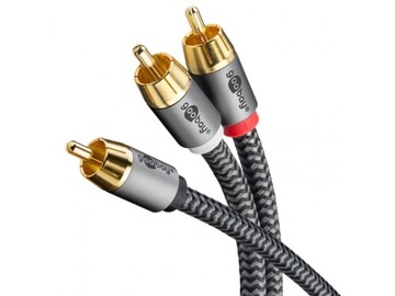 Kabel Y RCA, 10 m Wtyk Cinch (głośnik basowy, środek) 2x Wtyk Cinch (głośni