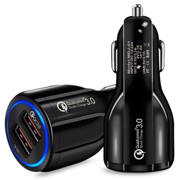 БЫСТРОЕ АВТОМОБИЛЬНОЕ ЗАРЯДНОЕ УСТРОЙСТВО 3,1 А USB LED QC 3.0
