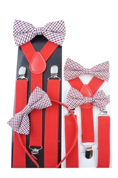 КРАСНЫЕ Детские подтяжки и галстуки-бабочки ВЫКРОЙКИ — ВЫБОР!