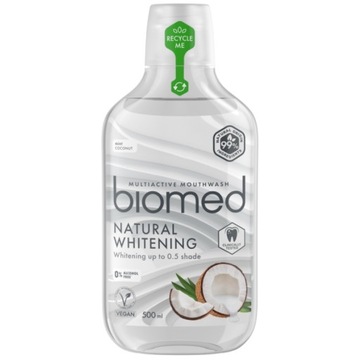 Biomed Natural Whitening Płyn do płukania jamy ustnej Mięta + Kokos 500ml