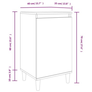vidaXL Тумбочка прикроватная черная 40x35x70 см, материал дерева