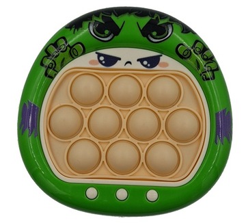 Сенсорная игровая консоль PUSH BUBBLE pop it Халк зеленая игрушка в подарок