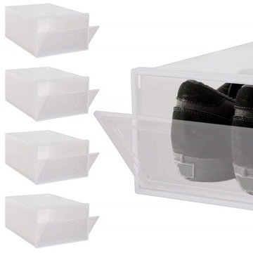 НАБОР 5x КОРОБОК-КОНТЕЙНЕР ДЛЯ ОБУВИ ОБУВЬ С ОТКРЫТКАМИ ГАРДЕРОБНЫЙ ОРГАНИЗАТОР STRONG