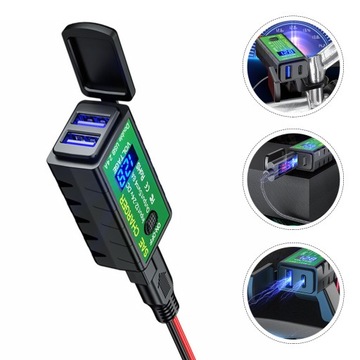 Двойное USB-разъем для быстрого зарядного устройства для мотоцикла