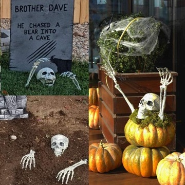 УКРАШЕНИЯ СКЕЛЕТА НА ХЭЛЛОУИН, 1 ГОЛОВА СКЕЛЕТА И 2 РУКИ СКЕЛЕТА