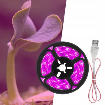 TAŚMA LED OŚWIETLENIE DO WZROSTU UPRAWY ROŚLIN UV WODOODPORNA 100CM 60LED