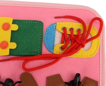 ДОСКА ДЛЯ СЕНСОРНЫХ МАНИПУЛЯЦИЙ МОНТЕССОРИ ЧАСЫ МАТЕРИАЛ ДЛЯ ОБУЧЕНИЯ