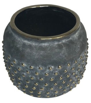 ЗОЛОТО-СЕРЫЙ КЕРАМИЧЕСКИЙ ЦВЕТОЧНЫЙ ГОРШОК 19X20