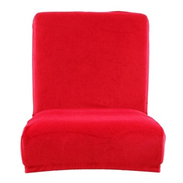 Aksamitna, rozciągliwa narzuta na krzesło z niskim oparciem na stołek na ladę Bar Cafe Red